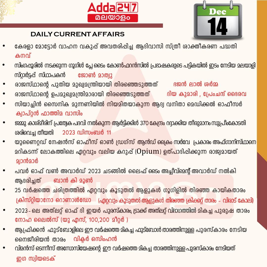 പ്രതിദിന കറന്റ് അഫയേഴ്സ് മലയാളത്തിൽ- 14 ഡിസംബർ 2023_3.1