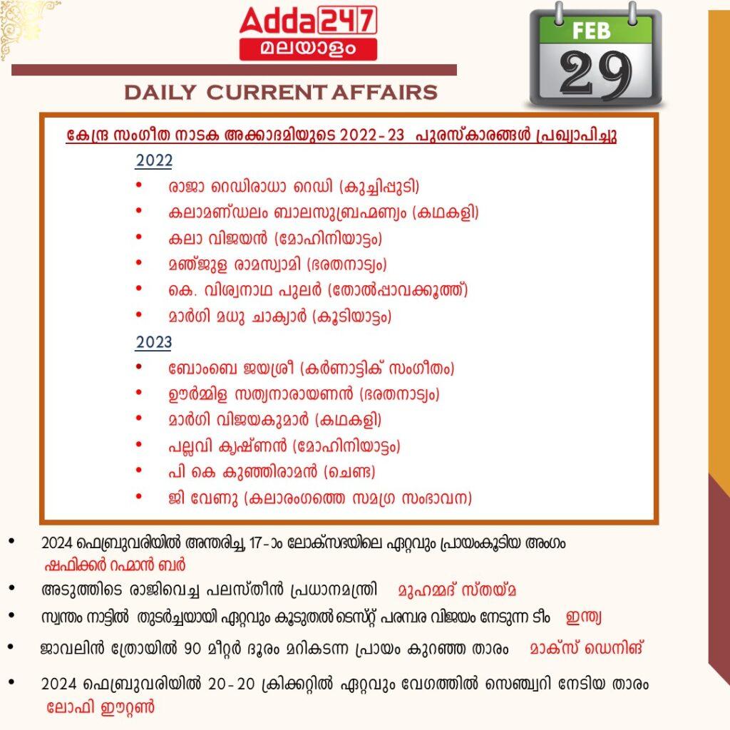 പ്രതിദിന കറന്റ് അഫയേഴ്സ് മലയാളത്തിൽ- 29 ഫെബ്രുവരി 2024_3.1