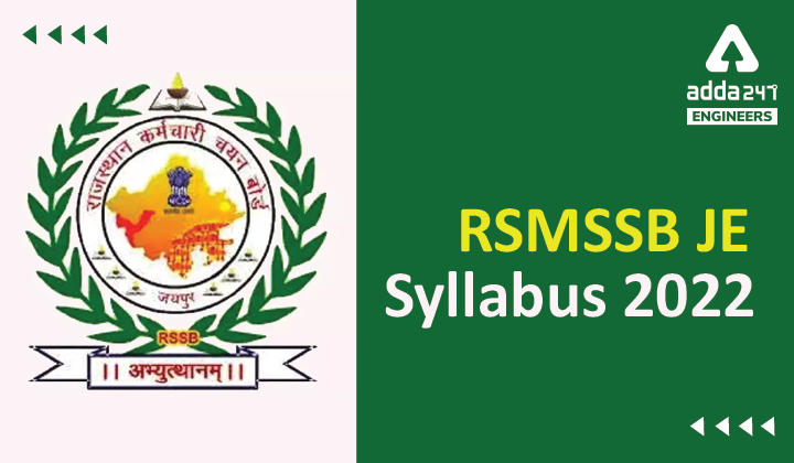 RSMSSB JE Syllabus 2022, Check Detailed RSMSSB Junior Engineer Syllabus Here |_30.1