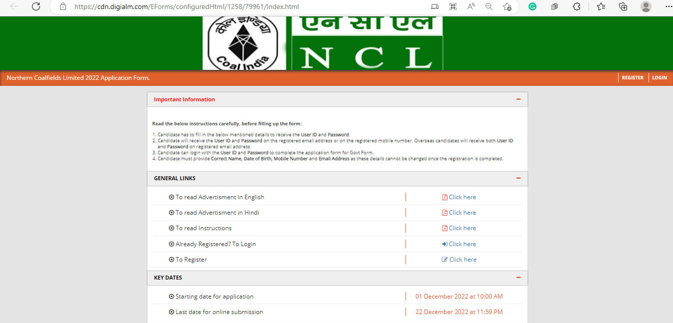 NCL Mining Sirdar Recruitment 2022 