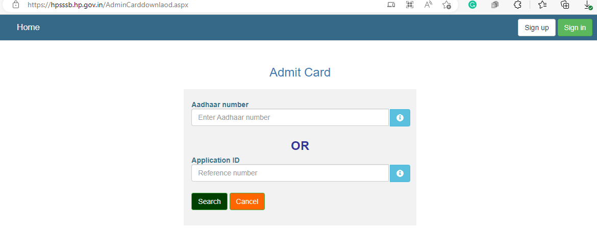 HPSSC JOA Admit Card 2022