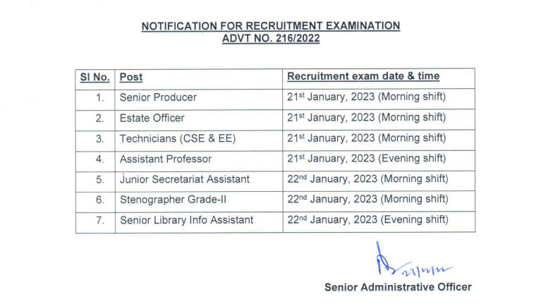 NITTTR Chandigarh Exam Date 2023