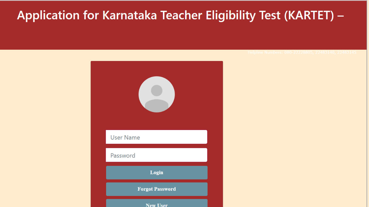 KAR TET Application Form 2024