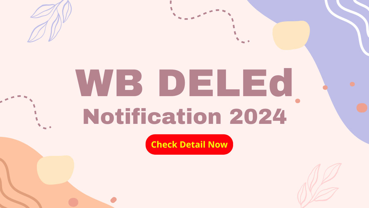 WB DElEd Admission 2024