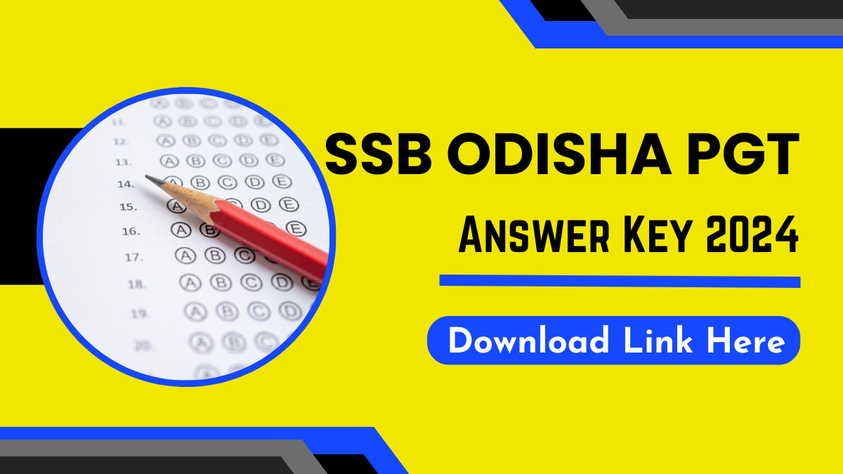 SSB Odisha PGT Answer Key 2024