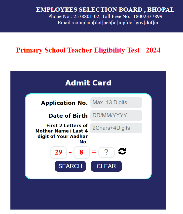 MP TET Admit card 2024 Out