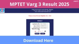 MPTET Varg 3 Result 2025