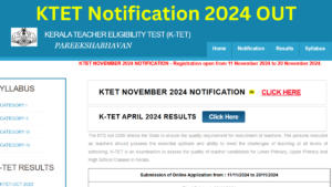 KTET Notification 2024 Out