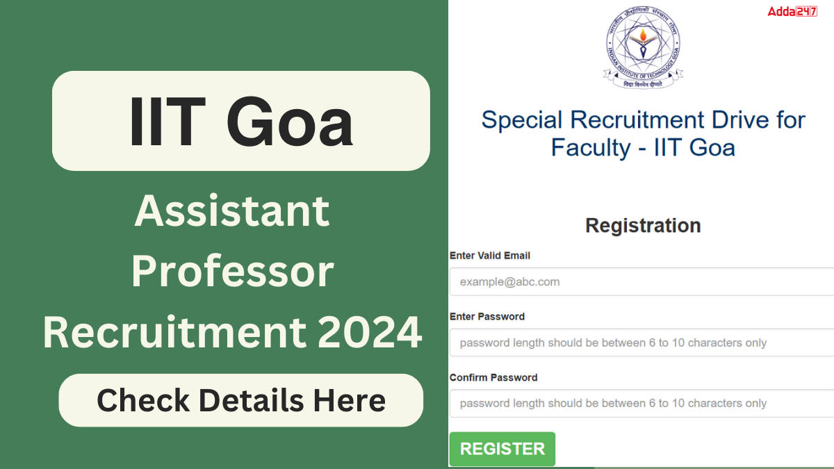 IIT Goa Assistant Professor Recruitment 2024