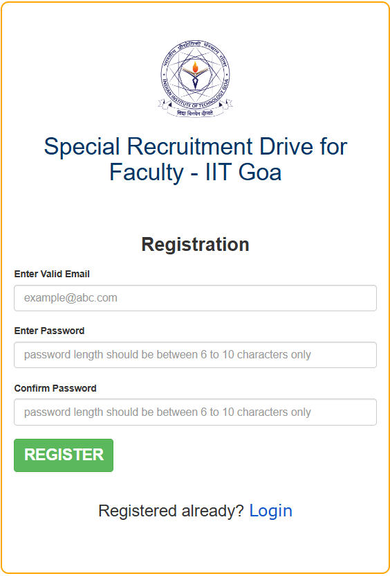 IIT Goa Assistant Professor Recruitment 2024 Application form