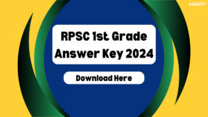 RPSC 1st Grade Answer Key 2024