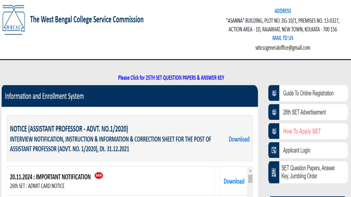 WB SET Admit Card 2024