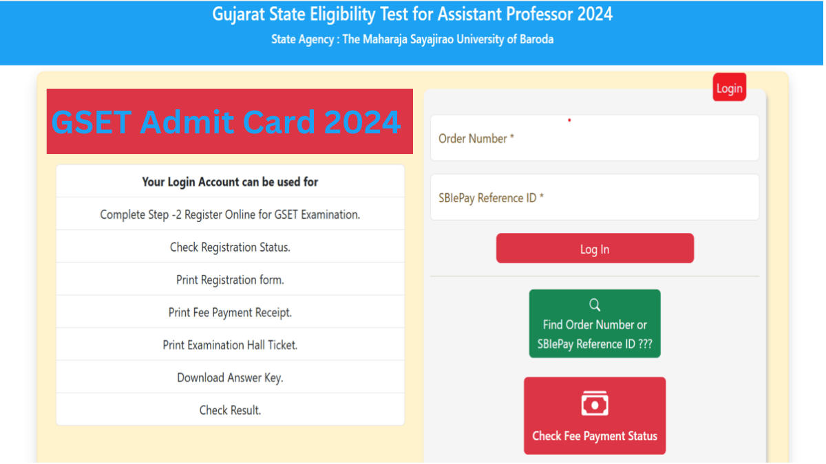 GSET Admit Card 2024