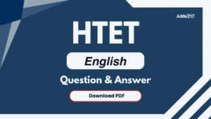 HTET English Question and Answers