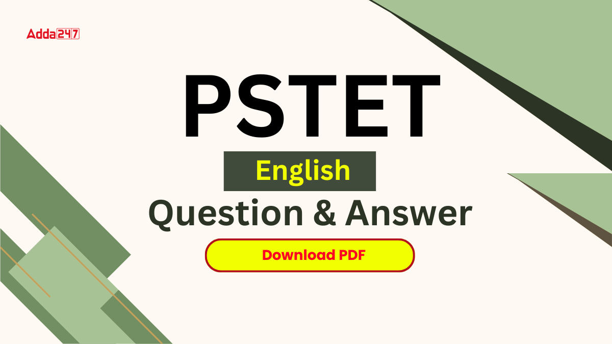 PSTET English Question and Answers