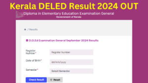 Kerala DELED Result 2024 OUT