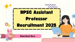 RPSC Assistant Professor Recruitment 2025