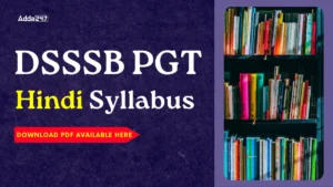 DSSSB PGT Hindi Syllabus