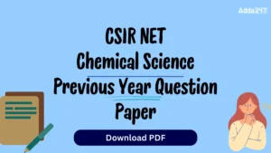 CSIR NET Chemical Science Previous Year Question Paper