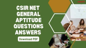 CSIR NET General Aptitude Questions Answers With Solutions PDF