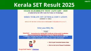 Kerala SET Result 2025 Out, Download KSET January Marks, Scorecard Link Here