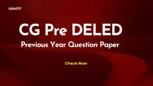CG Pre DELED Previous Year Question Paper