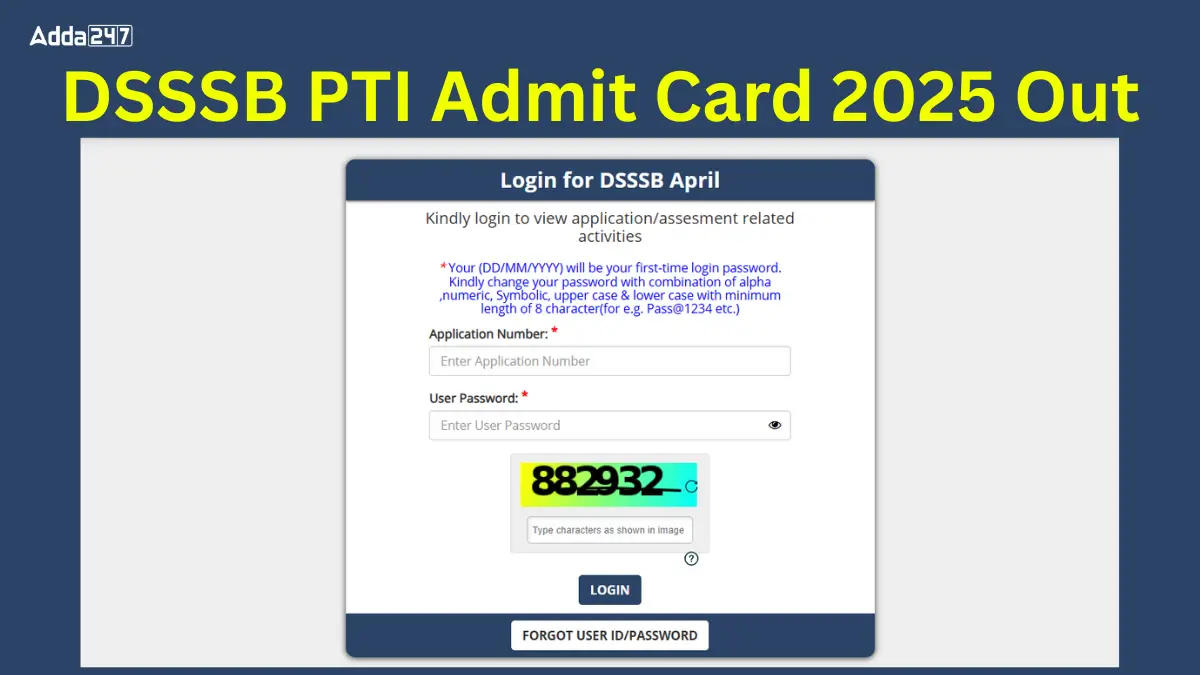 DSSSB Physical Training Instructor Admit Card 2025 Out