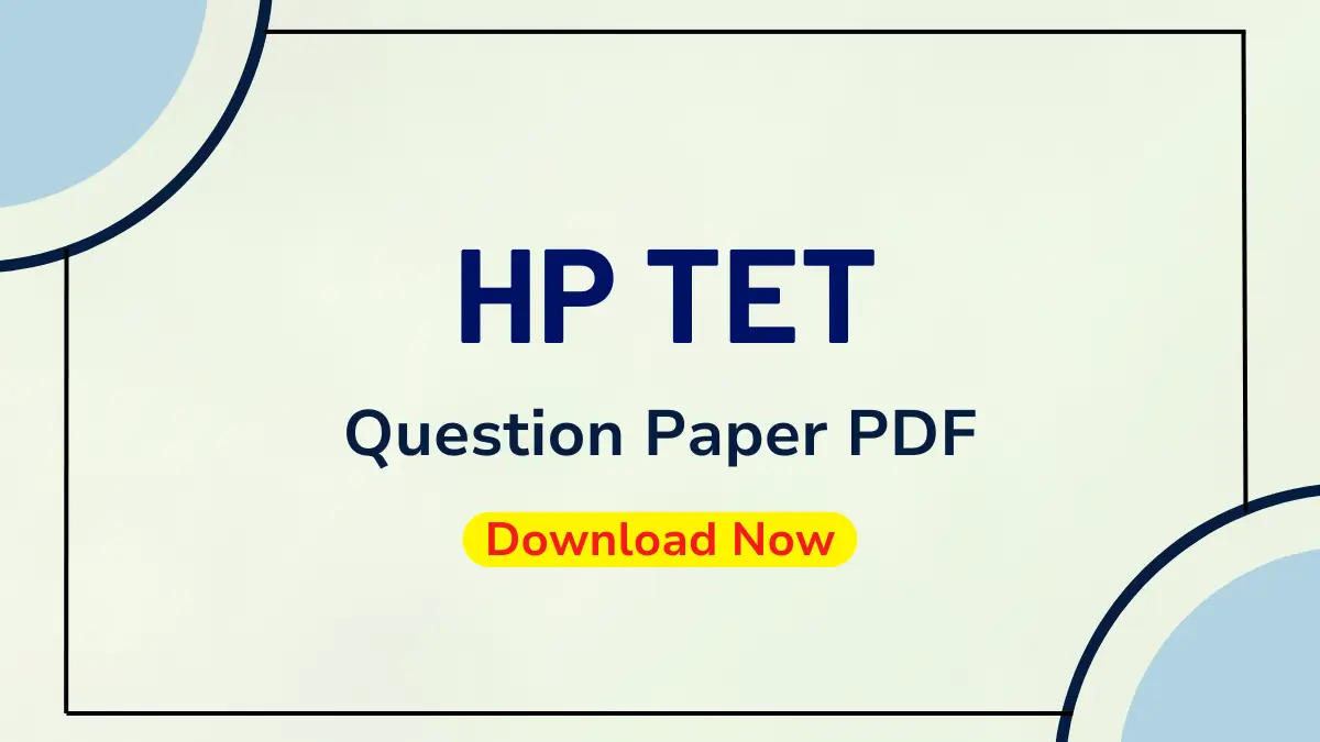 HP TET Question Paper PDF