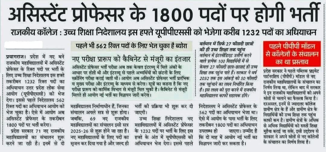 UPPSC to Recruit 1800 Assistant Professors for Government Colleges_4.1