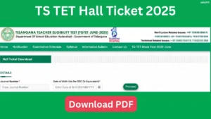 TS TET Hall Ticket 2025 Out, Direct Download Link Here