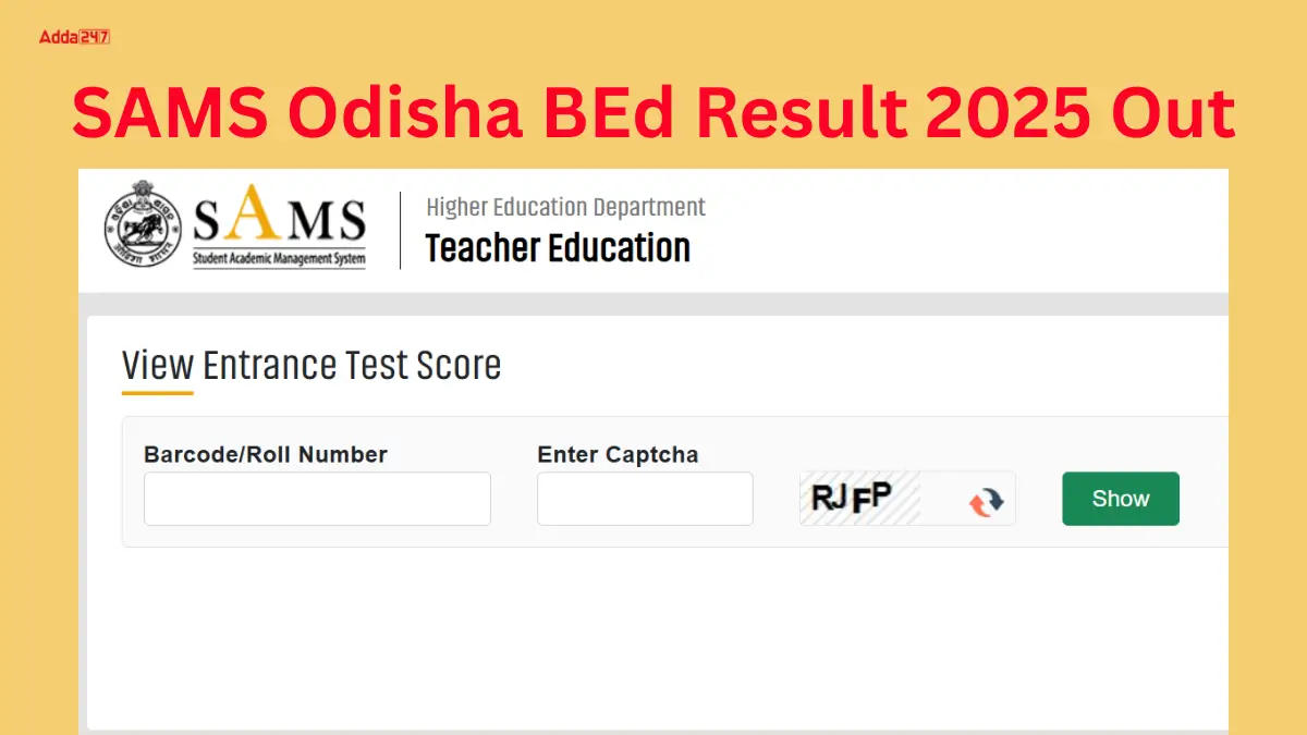 SAMS Odisha BEd Result 2025 Out