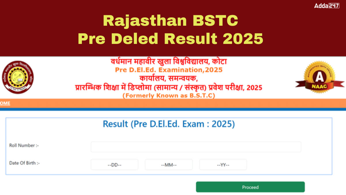 Rajasthan BSTC Pre Deled Result 2025