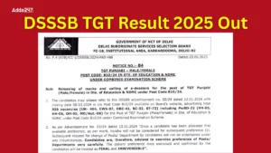 DSSSB TGT Result 2025 Out