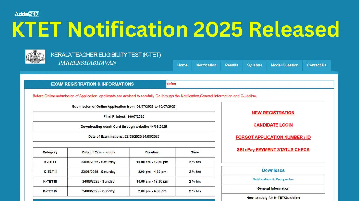KTET Notification 2025 Released