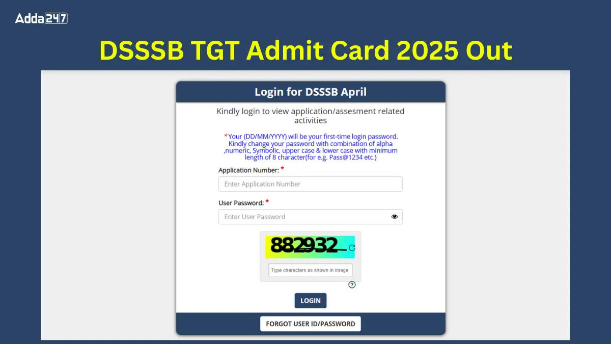 DSSSB TGT Admit Card 2025 Out