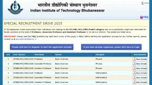 IIT Bhubaneswar Faculty Recruitment 2025, Check Eligibility and Apply Online Now