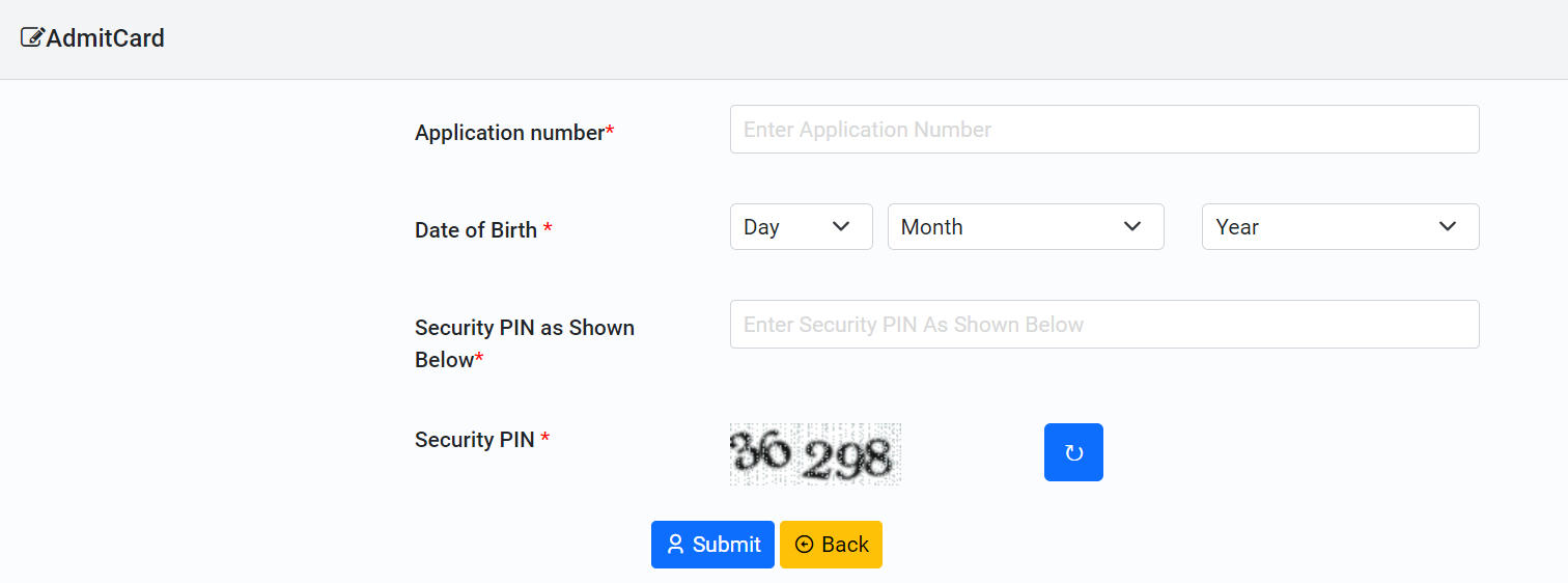 Admit Card