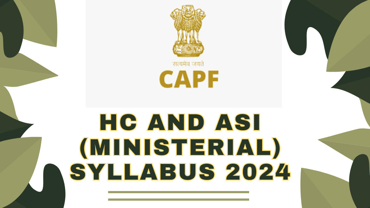 CAPF HC Ministerial Syllabus 2024