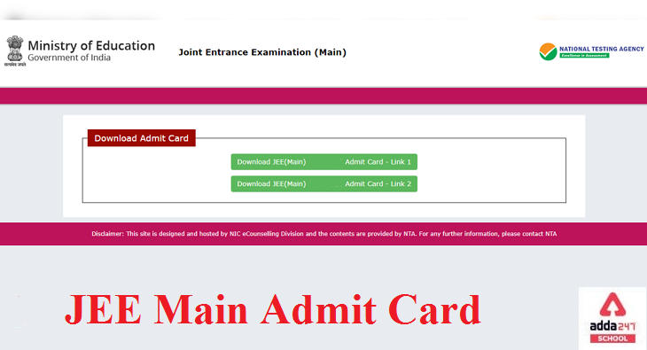 JEE Main Admit Card 2021 Session 4 Out @ jeemain.nta.nic.in_30.1
