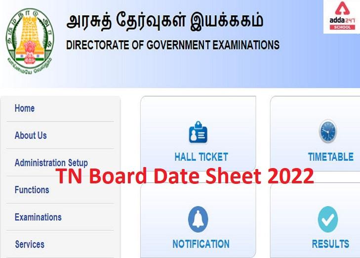TN Board Exam Date Sheet 2022 Announced at dge.tn.gov.in_30.1