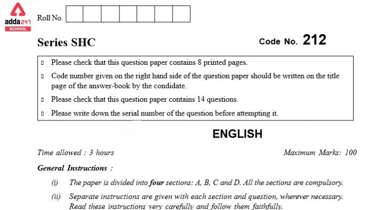 CBSE Class 10 English Previous Year Question Papers with Solutions_30.1