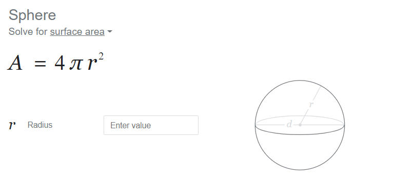 area of sphere