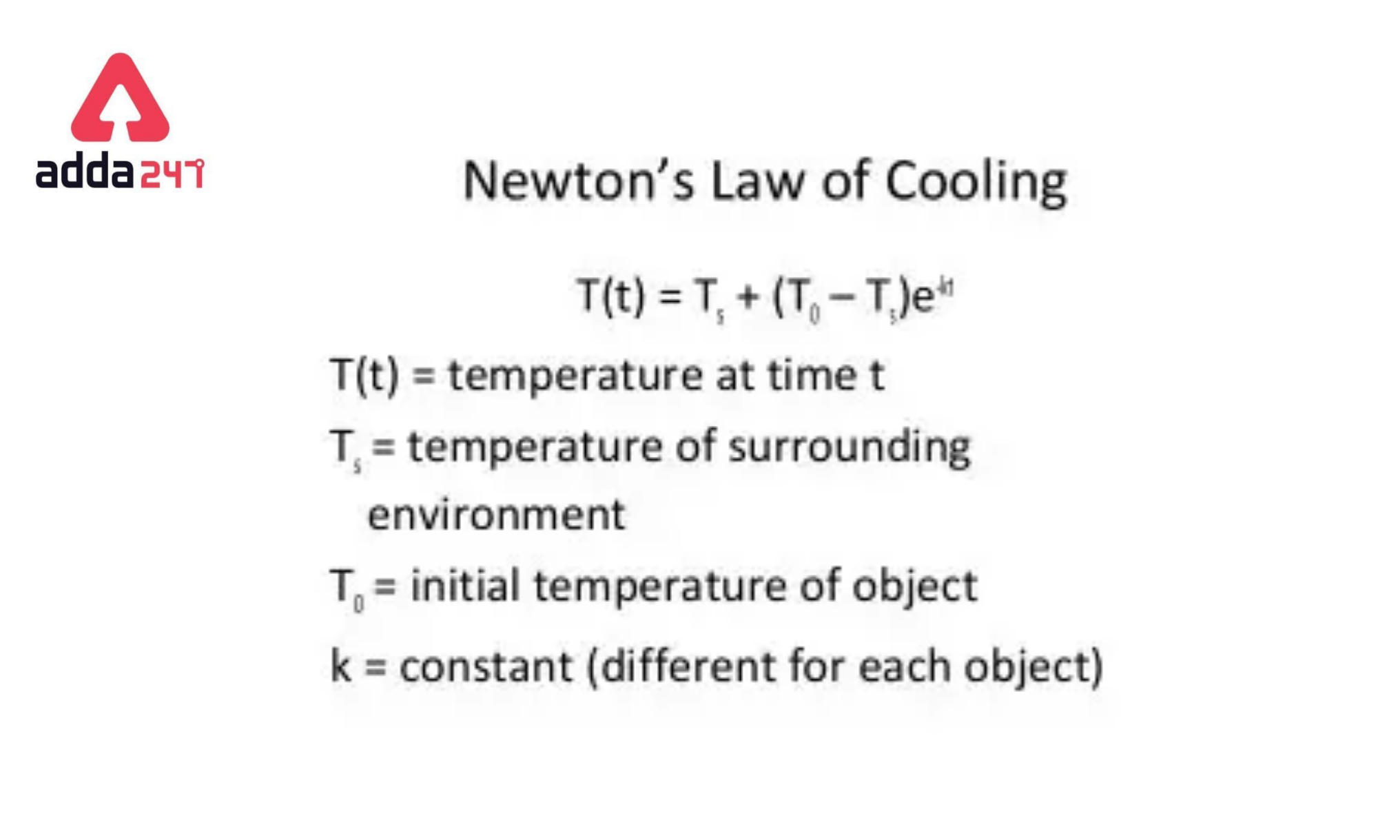 State Newton's Law of Cooling- Formula, Experiment_30.1