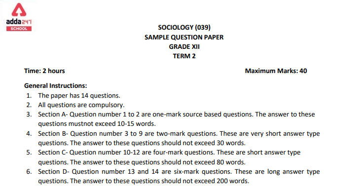 CBSE Class 12 Sociology Term 2 Sample Paper & Solutions_30.1