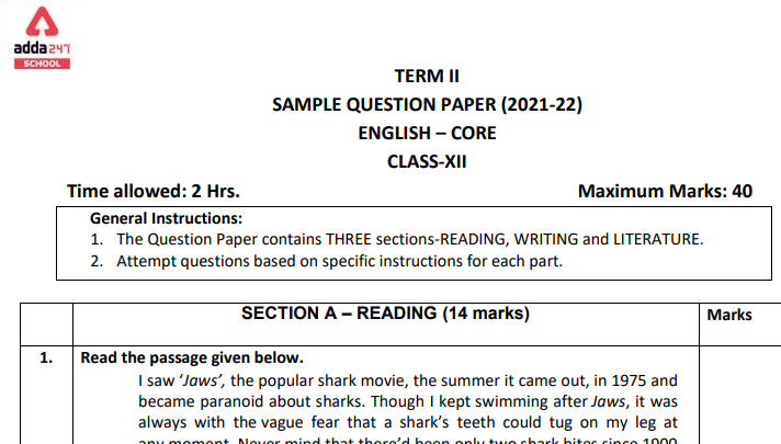 CBSE Class 12 English Core Term 2 Sample Paper with Solution_30.1
