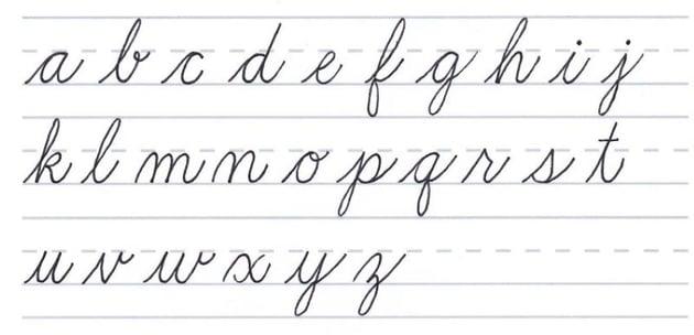 Cursive handwriting a to z