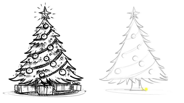 christmas tree drawing