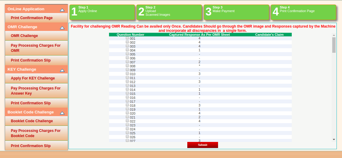 NEET OMR Challenge Page 2024