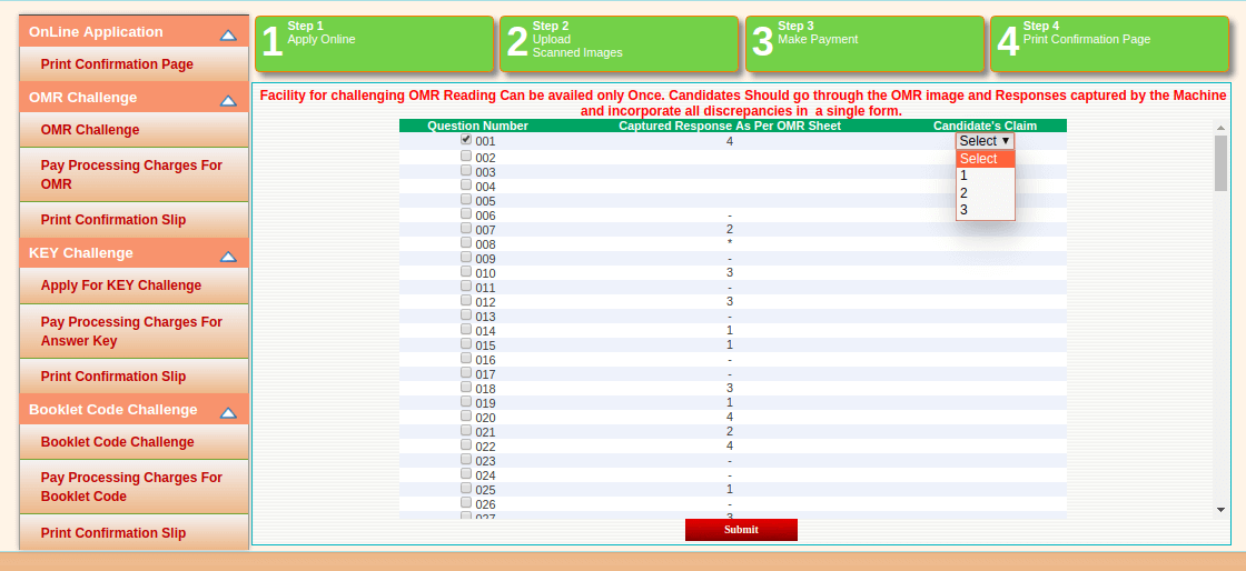 NEET OMR Sheet 2024 challenge