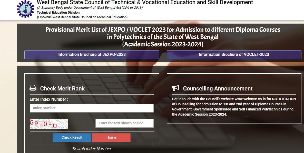 JEXPO Result 2023, West Bengal Polytechnic Result Link @www.webscte.co.in._4.1